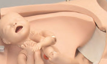 Almofada macia permite que o bebê fetal seja colocado em posição para a prática de manobras de Leopold
