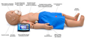 Simulador deitado com informações sobre suas características